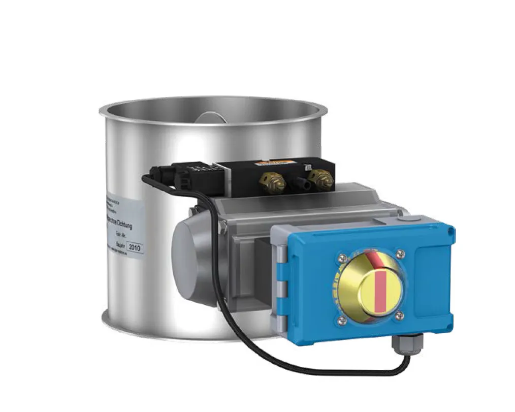 [JAC-CLAPTH-PNE24V-200] VANNES À CLAPET AVEC VÉRIN ROTATIF PNEUMATIQUE RAL 7032 - dia. 200mm - 24VDC